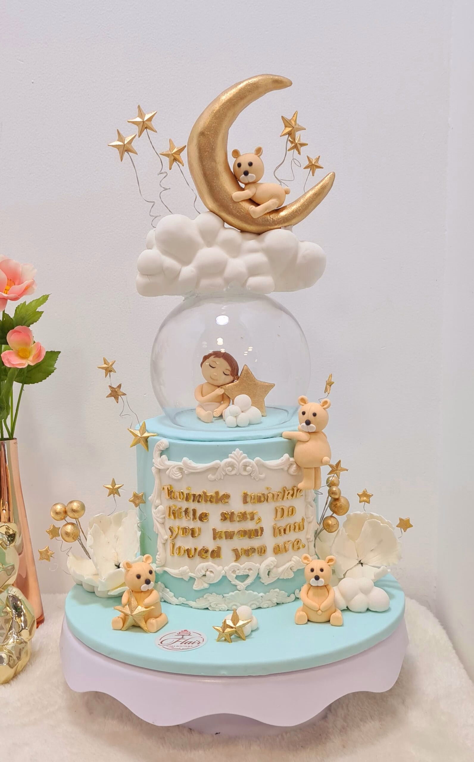 1-Tier Baby Shower Cake With Lights