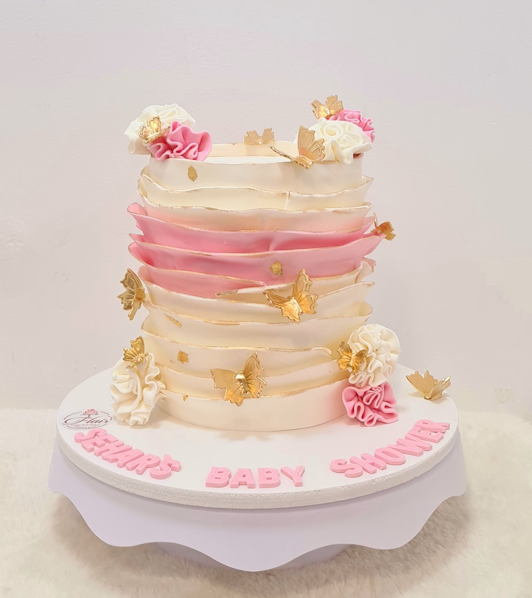 1-Tier Elegant Baby Shower Cake