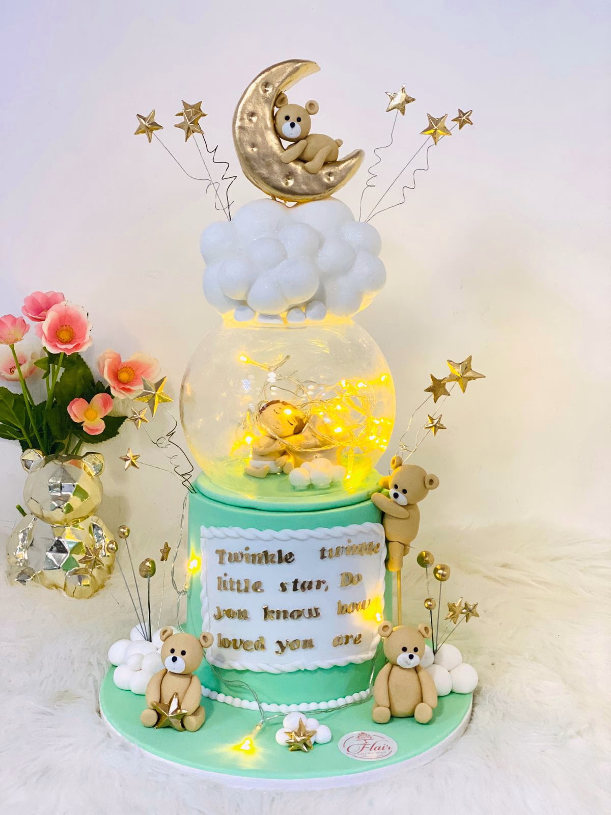 Alternative view of 1-Tier Baby Shower Cake With Lights