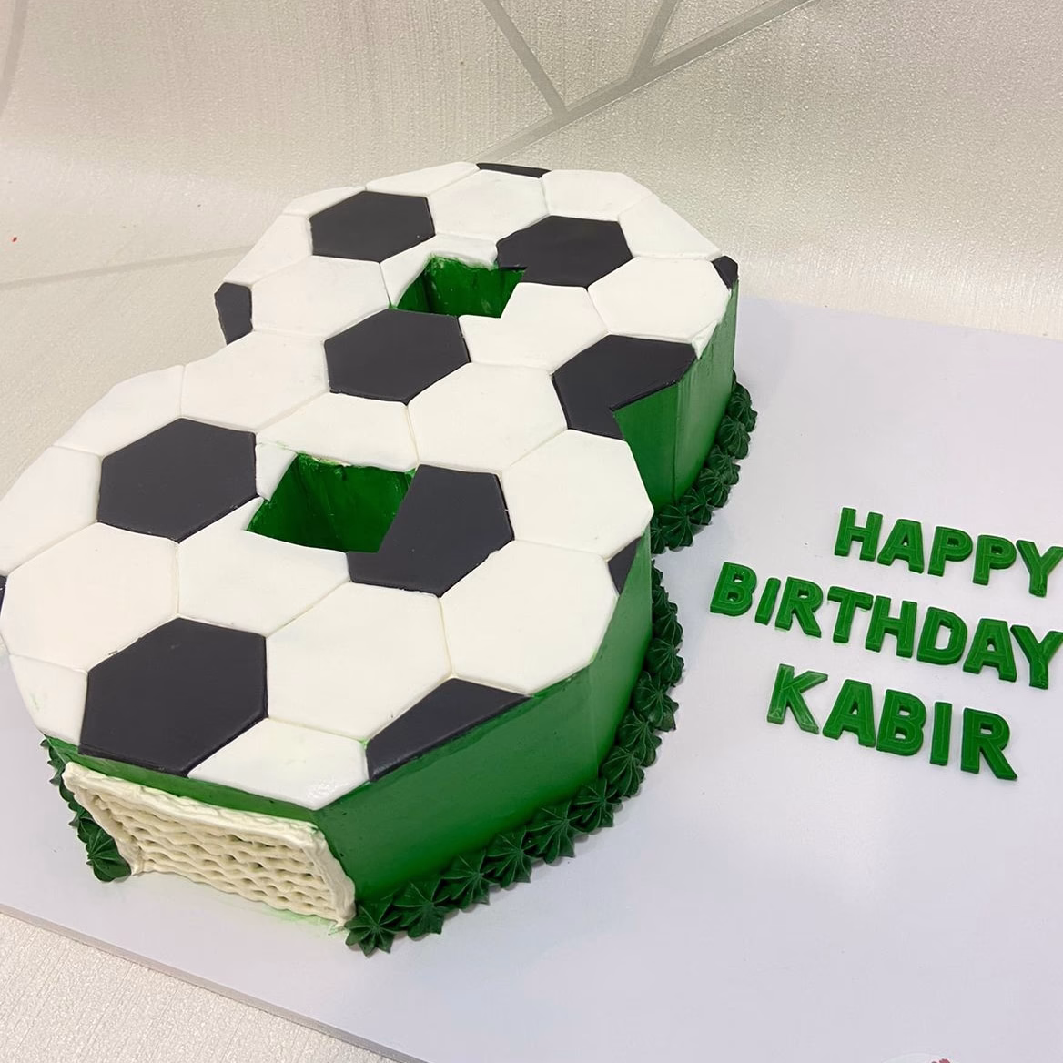 Number 8 Football Cake