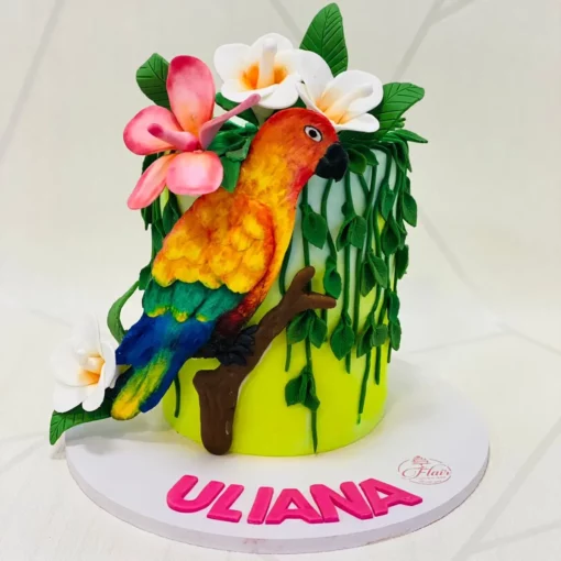 1-Tier Parrot Jungle Cake
