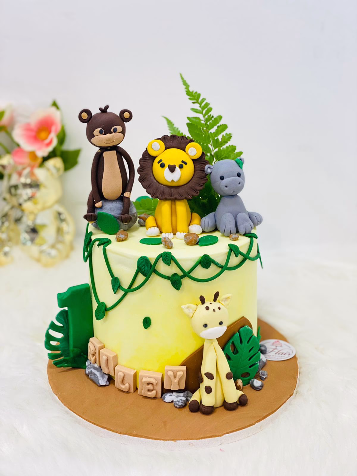 1-Tier Cute Jungle Cake 7