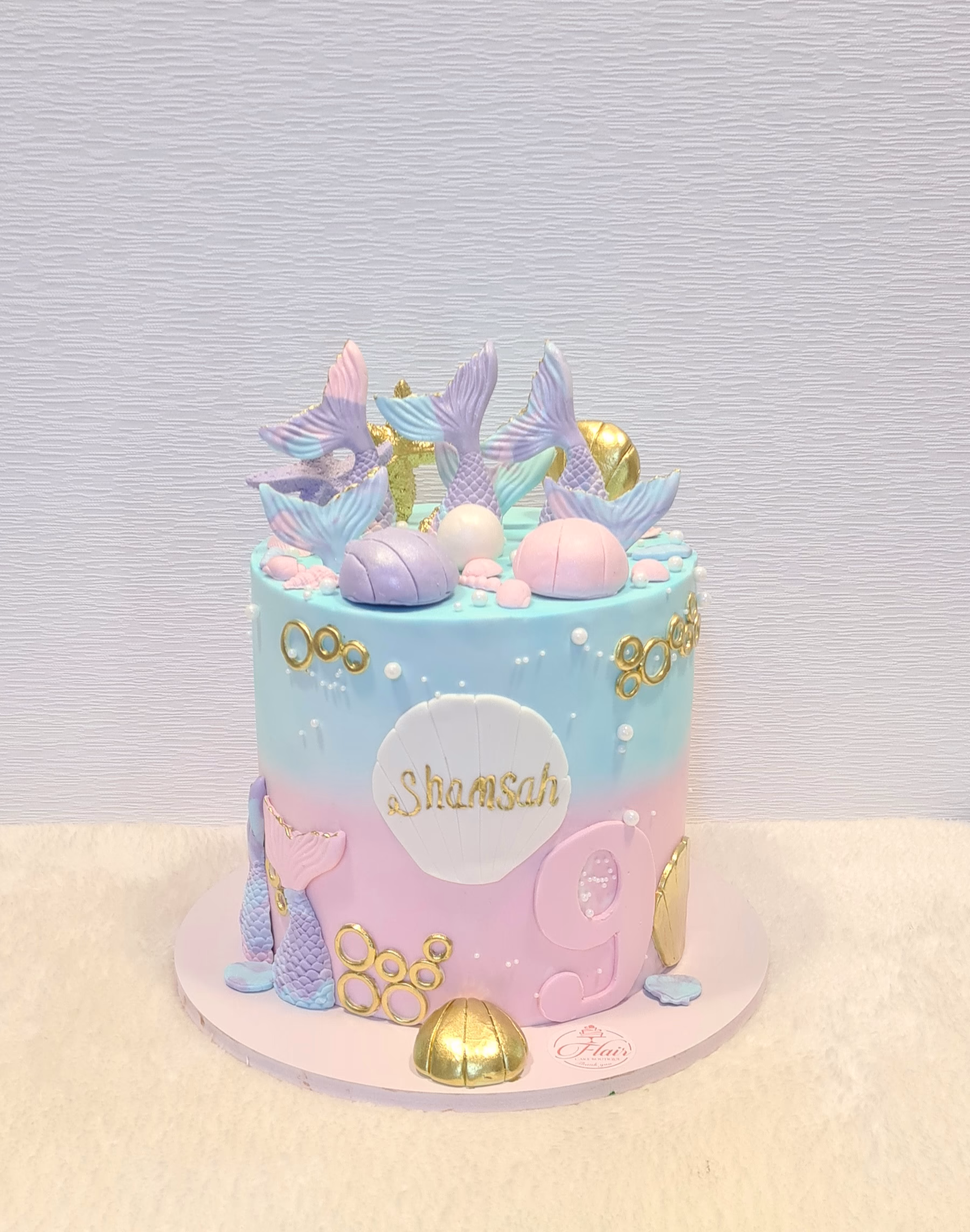 1-Tier Tall Mermaid Cake 2