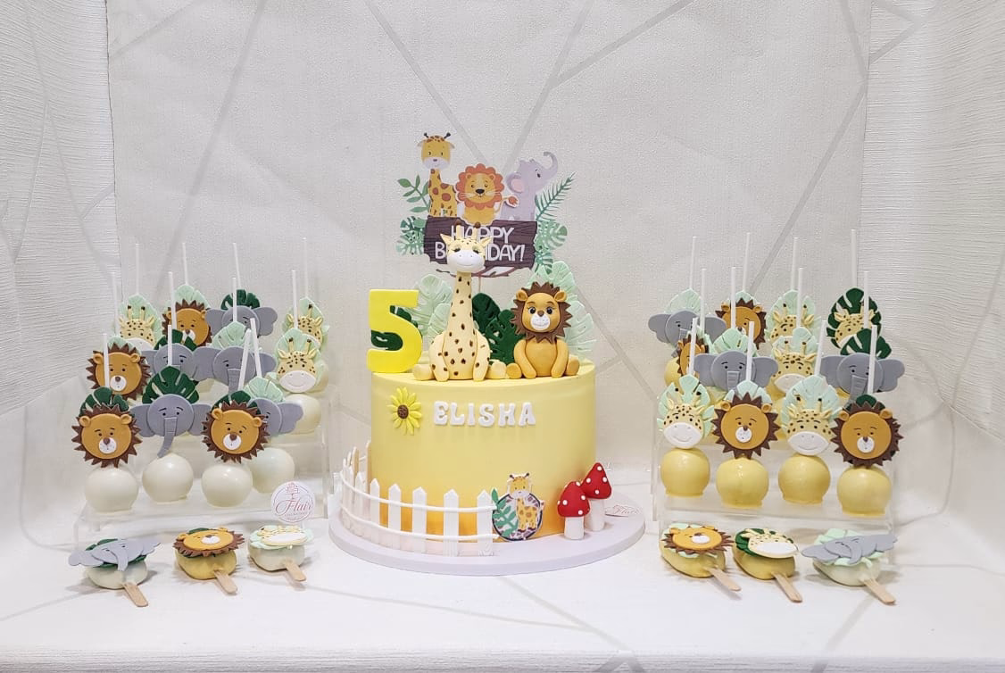 1-Tier Cute Jungle Cake 4