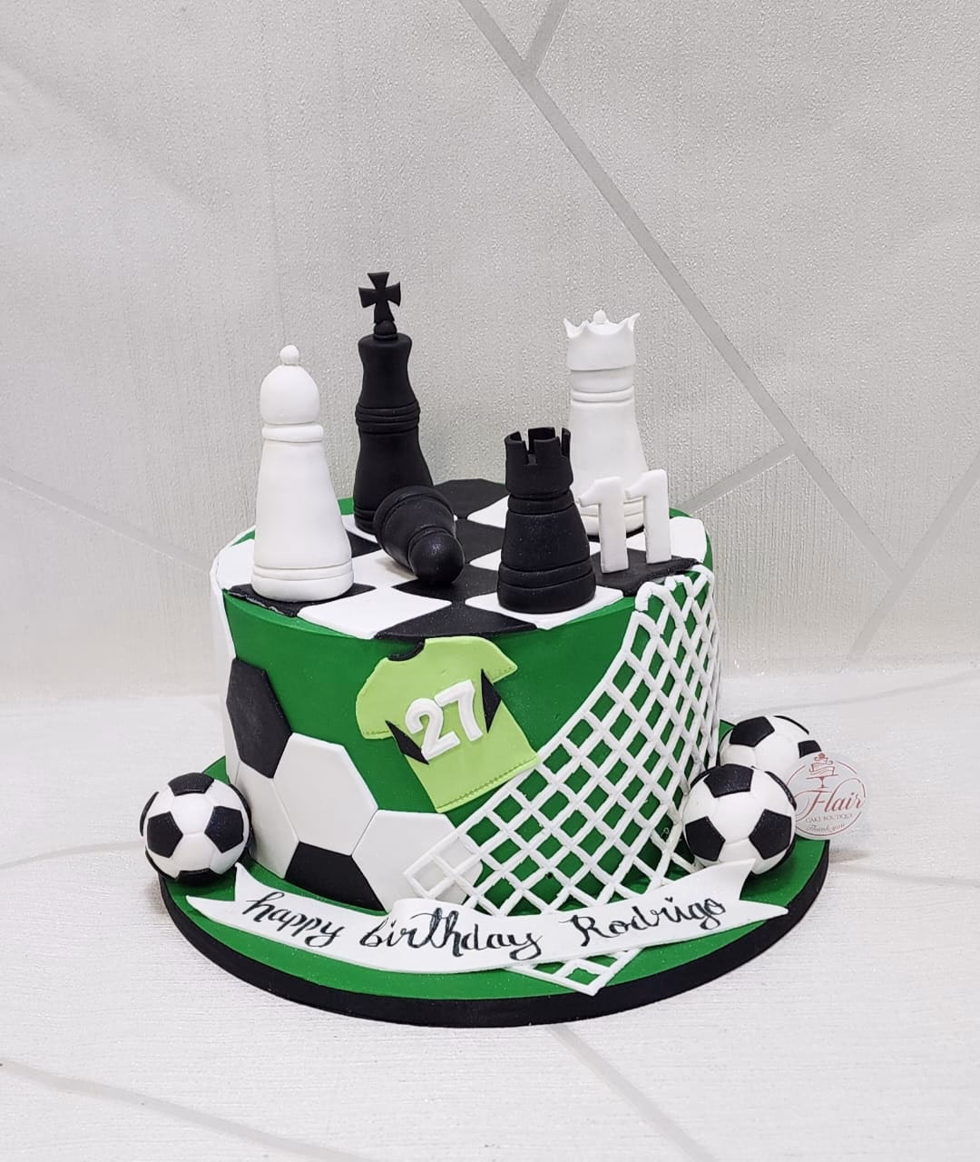 1-Tier Chess Board & Football Cake