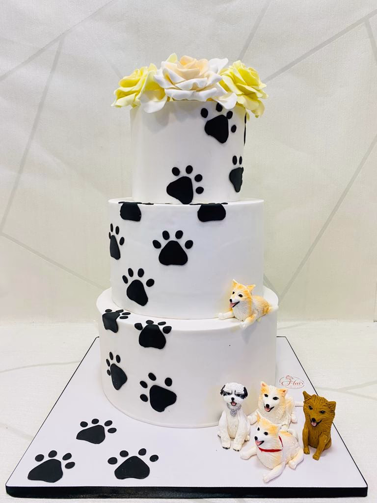 3-Tier Paw Cake - Dog Lover Cake