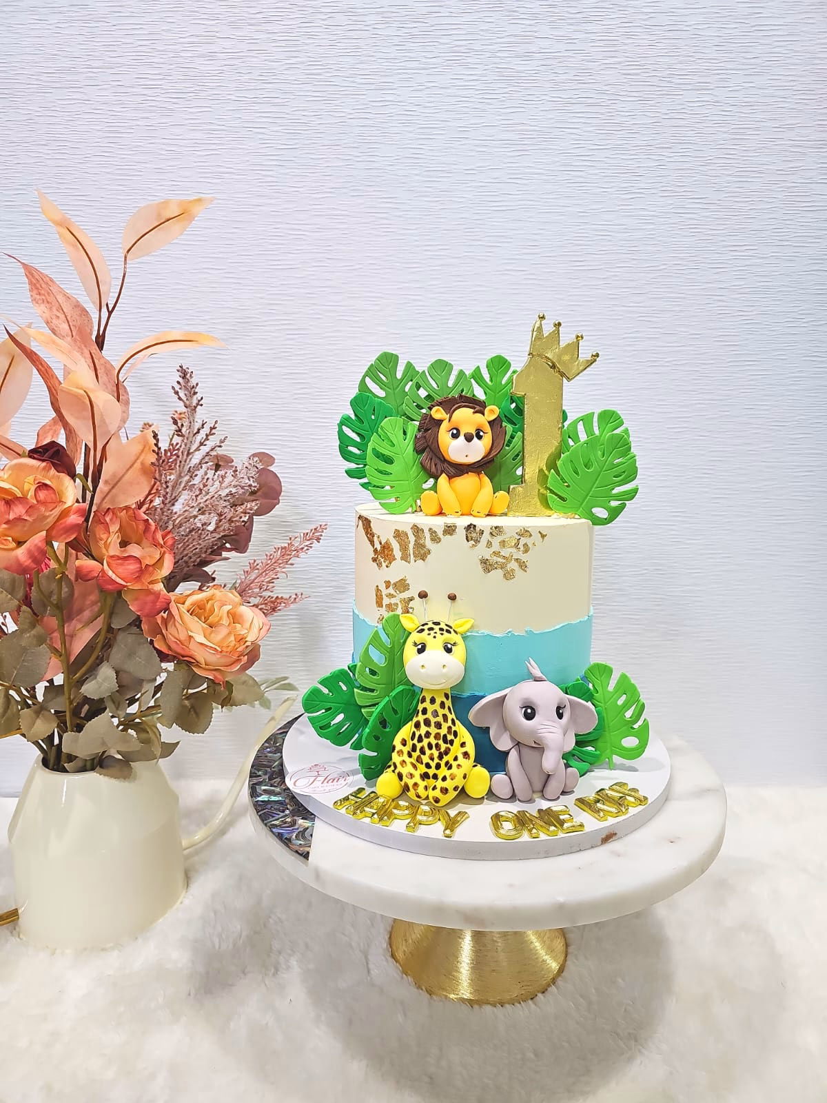 1-Tier Cute Jungle Cake 5