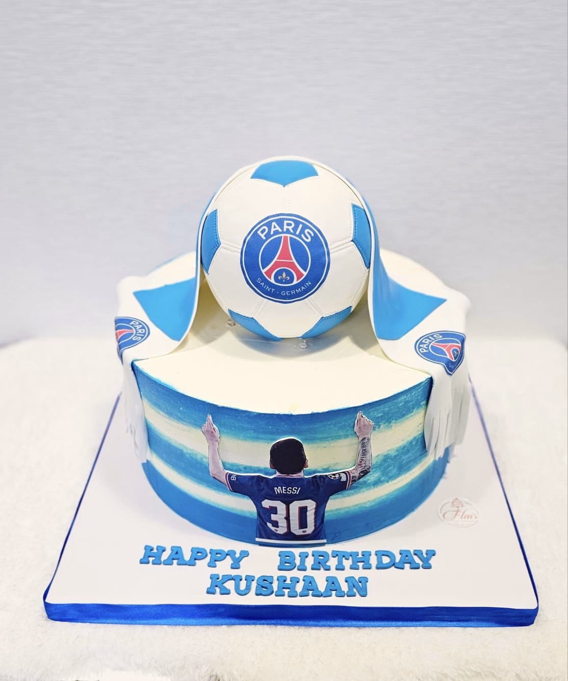 1-Tier PSG Football Cake 3