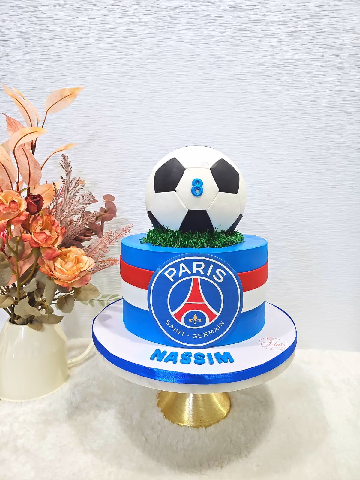 1-Tier PSG Football Cake 2
