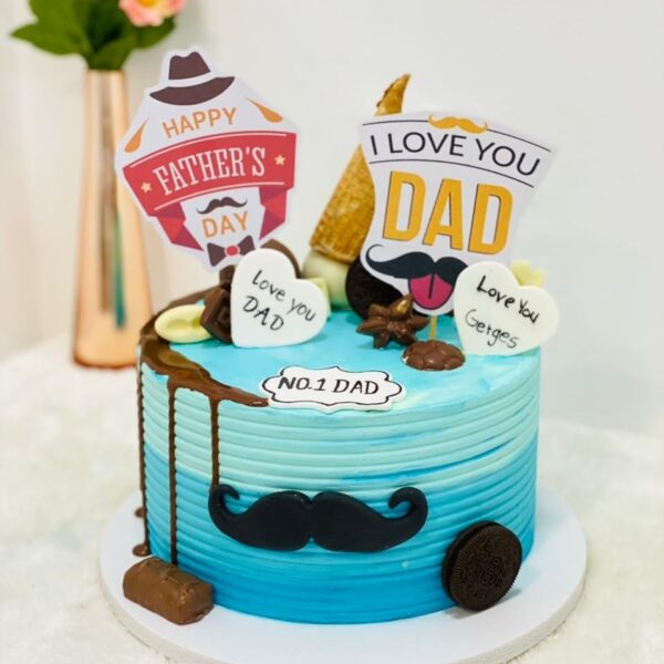 1-Tier I Love You Dad Cake