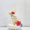 1-Tier Tall Red Rose Anniversary Cake