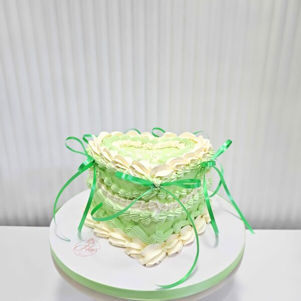 Vintage Pale Green Heart Cake