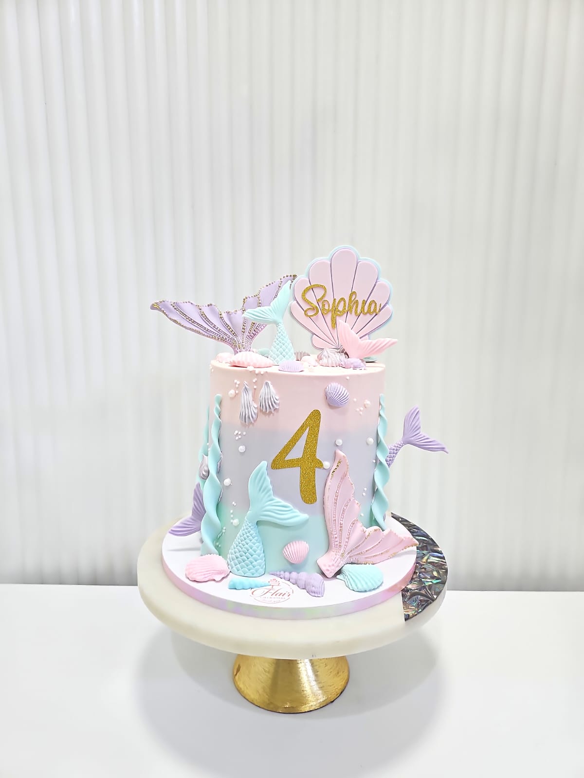 1-Tier Tall Mermaid Cake 3