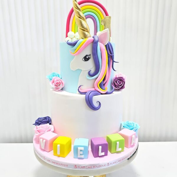 2-Tier Unicorn Cake 4