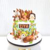 1-Tier Woodland Animals Cake