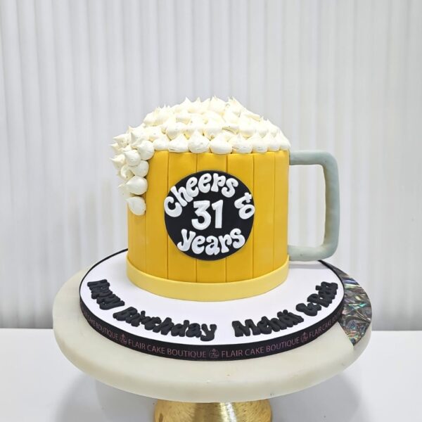 3D Beer Glass Cake